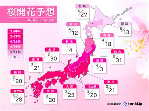 開花|桜開花・満開情報 2024